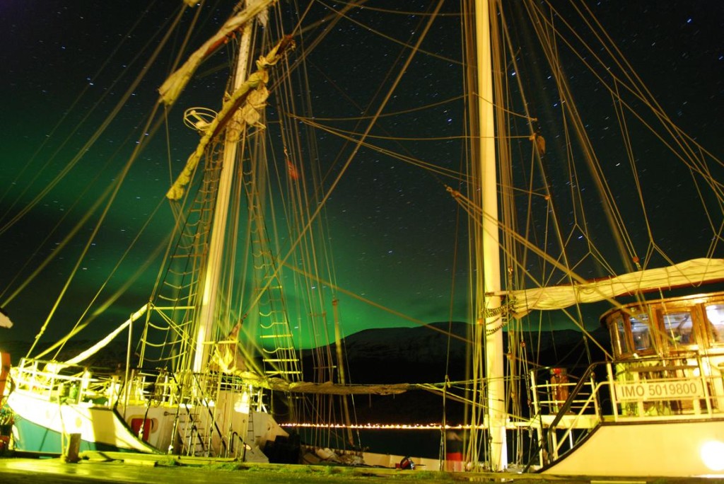 Polarlicht über Spitzbergen